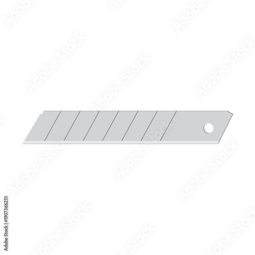 Utility knife blade illustration. Sharp steel equipment for paper cutter handle. compact and simple cutting construction silhouette. Cut instrument graphic symbol flat icon
