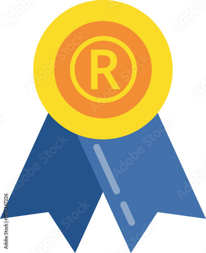 Trademark license color icon. Patent or intellectual license