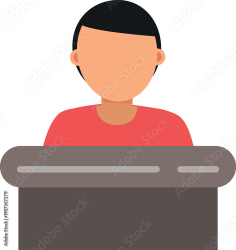 Testimony color icon. Public speech. Conference presentation