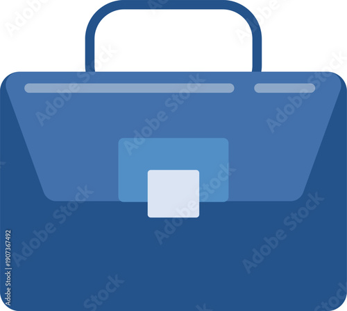 Briefcase color icon. Professional portfolio blue symbol