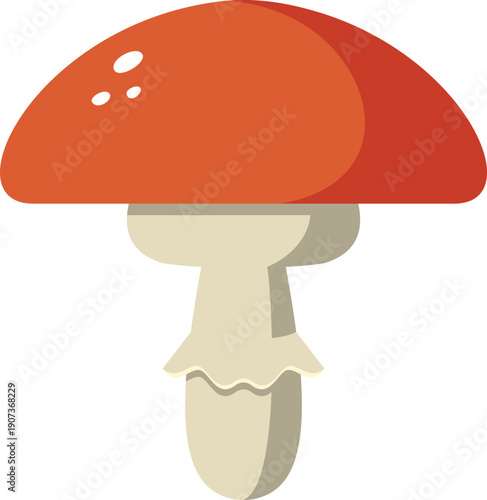 Poison mushroom cartoon icon. Toxic wild fungus