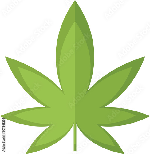 Cannabis cartoon icon. Marijuana leaf. Green weed