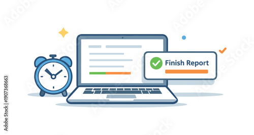 Clear daily workflow and focused task execution in a modern professional environment emphasizing simplicity and effectiveness, a clean desk scene with a laptop