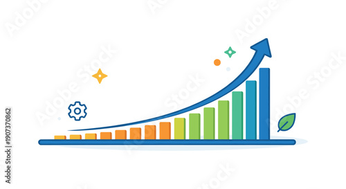 Invisible compounding progress and long-term value created through quiet consistency, a sequence of identical minimal steps forming a smooth upward curve