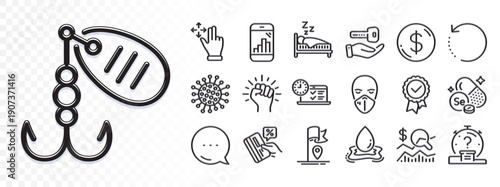 Tested stamp, Sleep and Online test line icons for web app. Glare of light effect. Message icon. Pack of Empower, Medical mask, Quiz pictogram icons. Buying house, Flag, Credit card signs. Vector