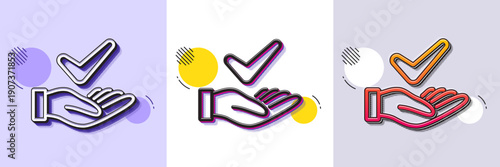 Dermatologically tested line icon. Halftone dotted pattern. Gradient icon with grain shadow. Organic approved sign. No synthetic symbol. Line dermatologically tested icon. Various designs. Vector