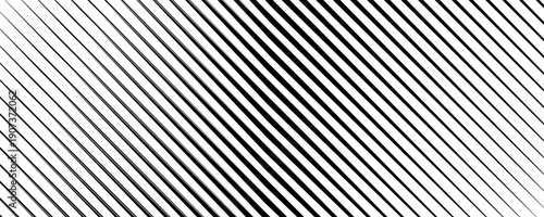 Thin slash line seamless pattern. Repeated fine diagonal lines background. Pinstripe wallpaper. Black and white tilted slanted strip backdrop. Repeating oblique linear texture overlay
