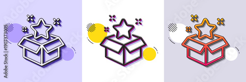 Loyalty program line icon. Halftone dotted pattern. Gradient icon with grain shadow. Bonus points. Discount box symbol. Line loyalty program icon. Various designs. Vector