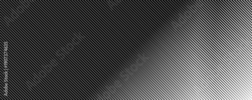Thin diagonal line seamless pattern. Repeated fine slash lines background. Pinstripe wallpaper. Black and white tilted slanted strip backdrop. Repeating oblique linear texture overlay
