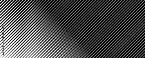 Thin diagonal line seamless pattern. Repeated fine slash lines background. Pinstripe wallpaper. Black and white tilted slanted strip backdrop. Repeating oblique linear texture overlay