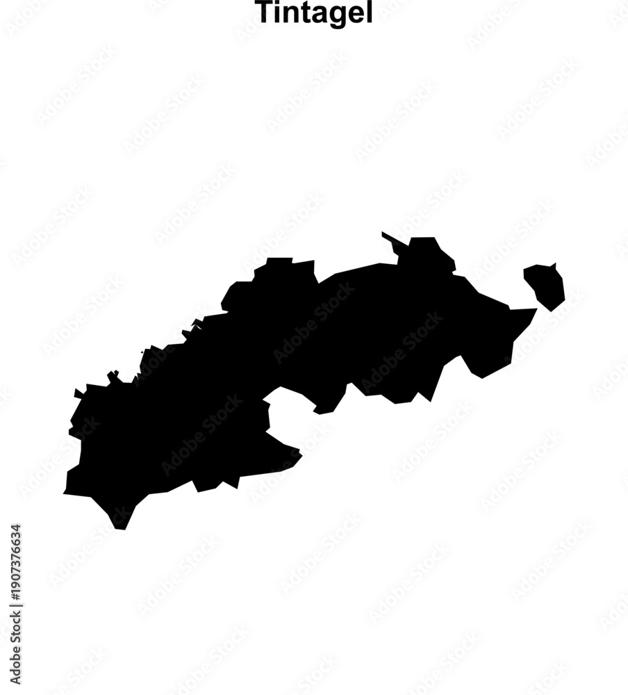 Obraz premium Tintagel (England) blank outline map
