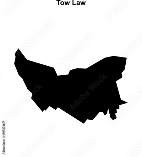 Tow Law (England) blank outline map