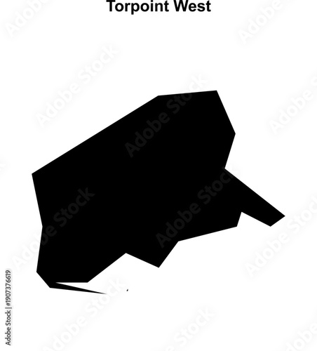 Torpoint West (England) blank outline map