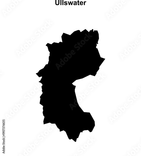 Ullswater (England) blank outline map