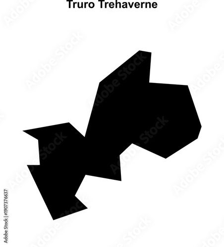 Truro Trehaverne (England) blank outline map