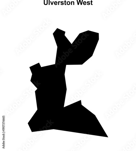 Ulverston West (England) blank outline map