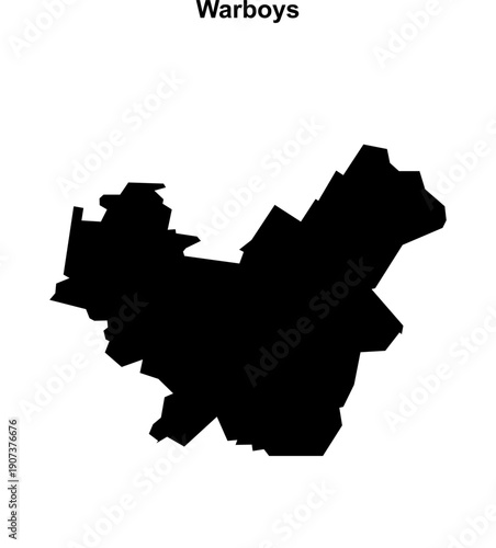 Warboys (England) blank outline map
