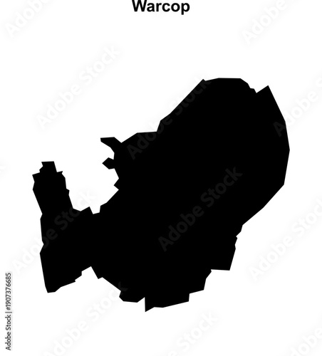 Warcop (England) blank outline map