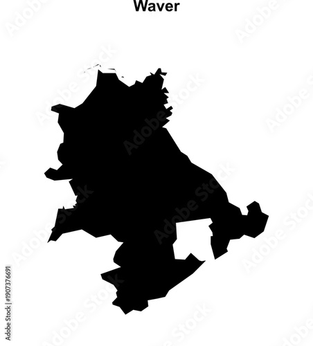 Waver (England) blank outline map