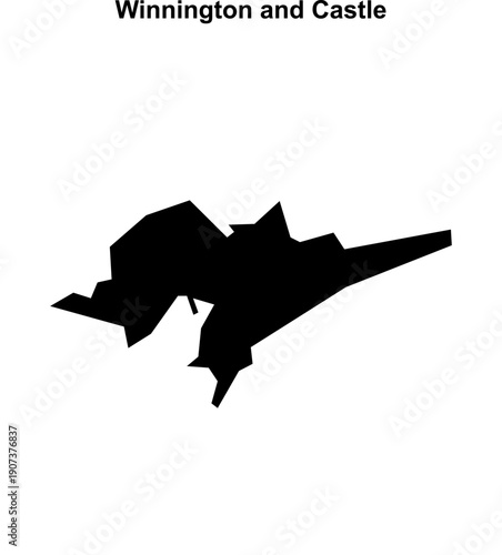 Winnington and Castle (England) blank outline map