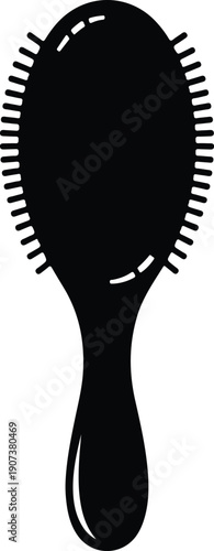 Professional classic hair brush icon for beauty salon grooming silhouette vector illustration