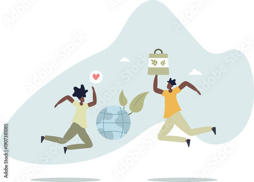 Environmental movement with climate awareness activists.Ecology and sustainable climate problem solution with green lifestyle .person's life situation and his activities.