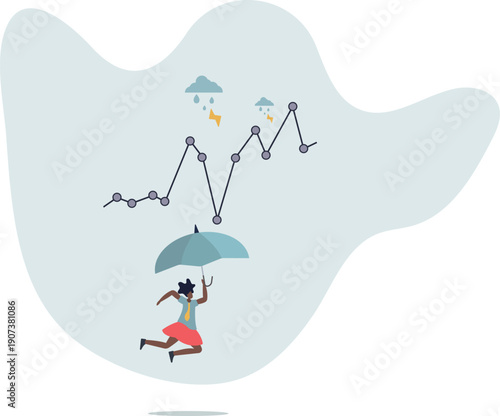 Risk and uncertainty, investment volatility or stock market and crypto currency fluctuation up and down,person's life situation and his activities.