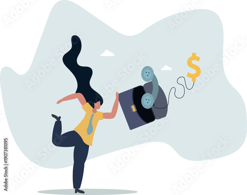 Telemarketing or telesales, phone call for selling product or business deal via telephone call,person's life situation and his activities.