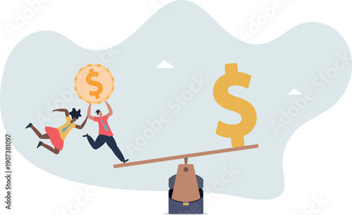 Leverage investing, investor borrow money or stock to increase potential return concept.person's life situation and his activities.