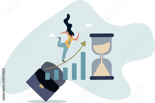 Time value of money, long term investment, business growth or success growing business,person's life situation and his activities.