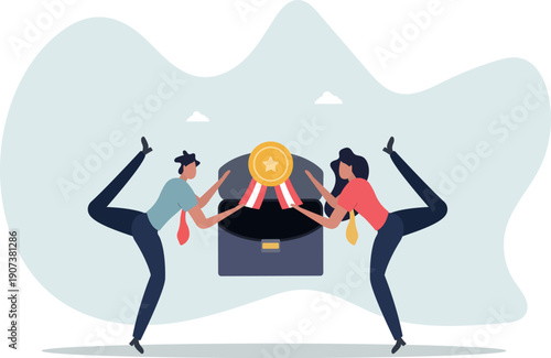 Employee award recognition, success achievement reward or top star performer of the month, best sales .person's life situation and his activities.