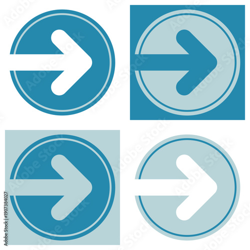 Colored variations of a pictogram in a circle