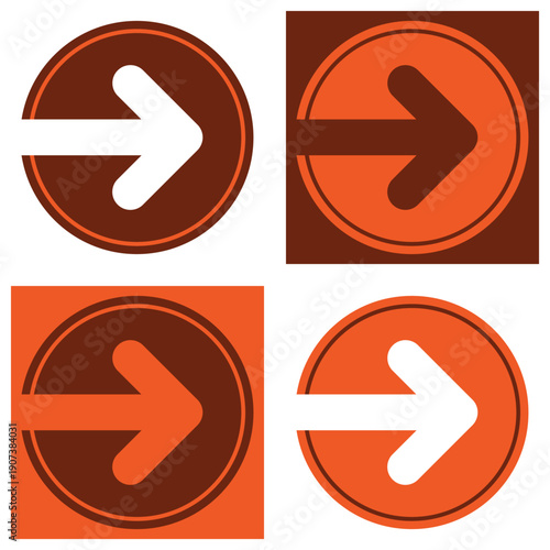 Colored variations of a pictogram in a circle