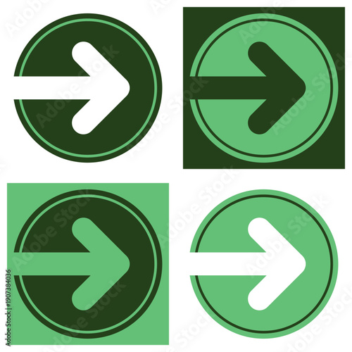 Colored variations of a pictogram in a circle