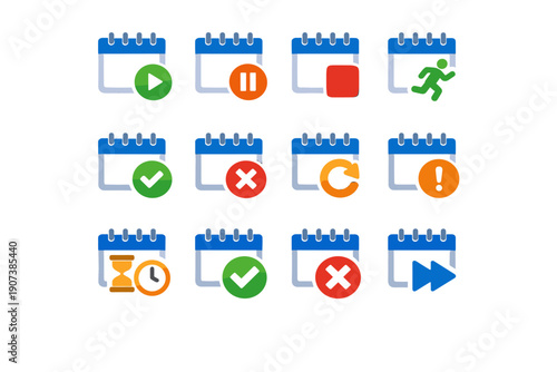 Icon state completed image play vector cancelled simple confirmed skipped generation schedule