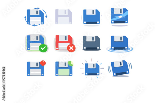 Save vector image glow effect generation icon tap simple appear sweep pulse