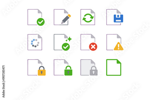 Vector simple unlocked saved unsaved locked save icon generation image saving draft