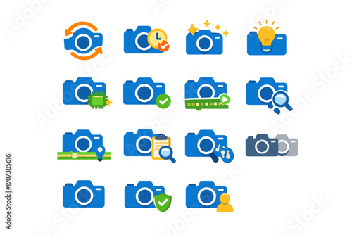 Smart image vector default action icon generation system frequent simple camera log
