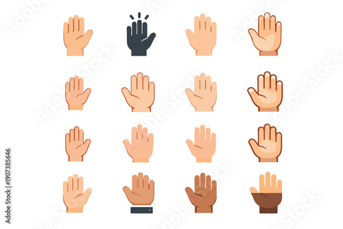 Professional generation simple hand theme spacious variant icon image subtle raise style