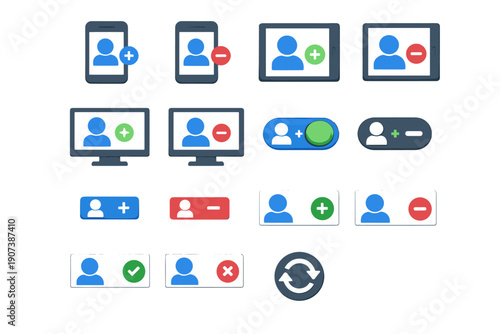 Generation unfollow icon vector simple layout responsive image desktop compact mode expanded