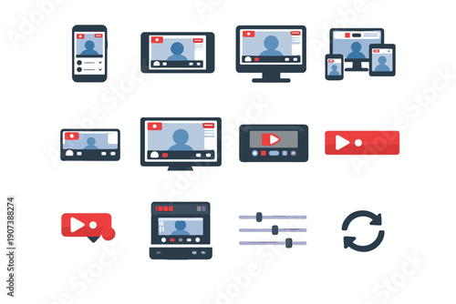 Inline responsive streaming live badge vector layout icon ui sheet mode