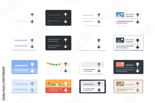Detailed spacious icon variant theme subtle vector style calm card icons
