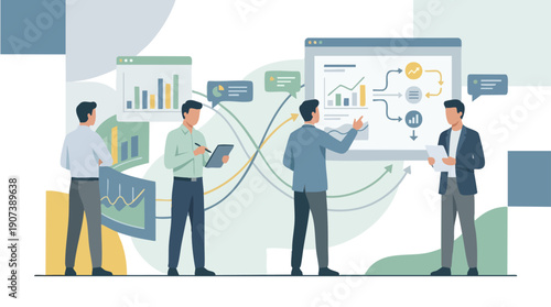 Businessmen Discussing Graphs and Charts.