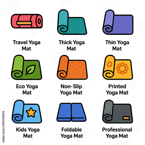 Colorful varieties of yoga mats: travel, eco, foldable, and more
