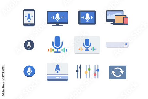 Generation reset tablet image voice panel icon view simple search vector responsive