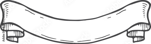 Ribbon scroll. Old manuscript label. Paper banner