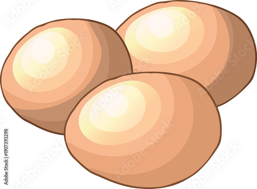 Raw eggs cartoon icon. Cooking ingredient symbol