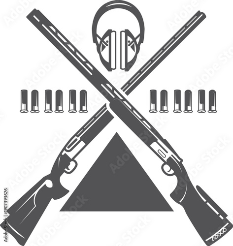 Gun club black logo. Shooting bullets symbol