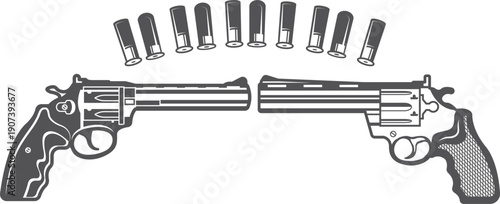 Retro guns black badge. Vintage weapon club