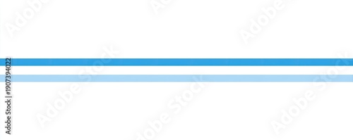 Two horizontal lines, one bright blue, one light blue, against white background